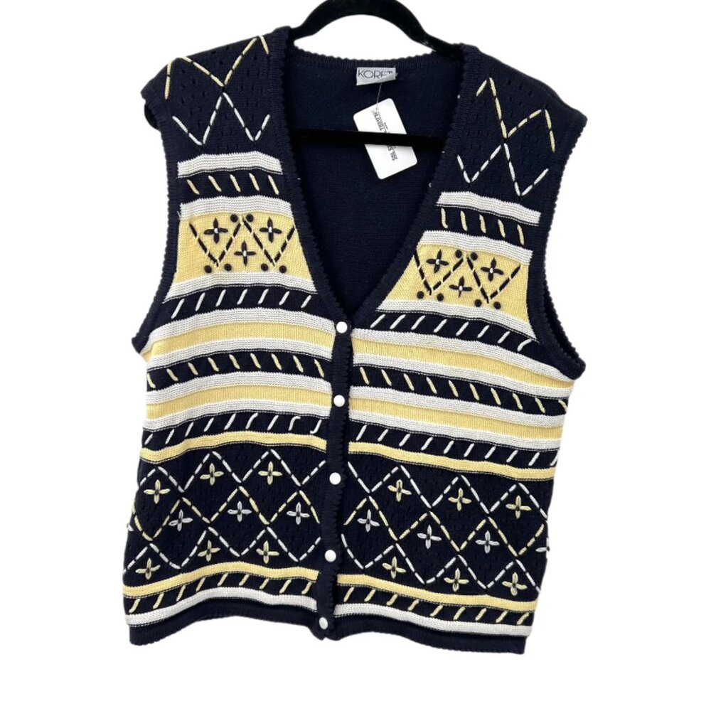 Vintage Koret Knit Sweater Boxy Vest